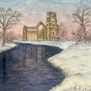 Winter scene inspired by Fountains Abbey.
